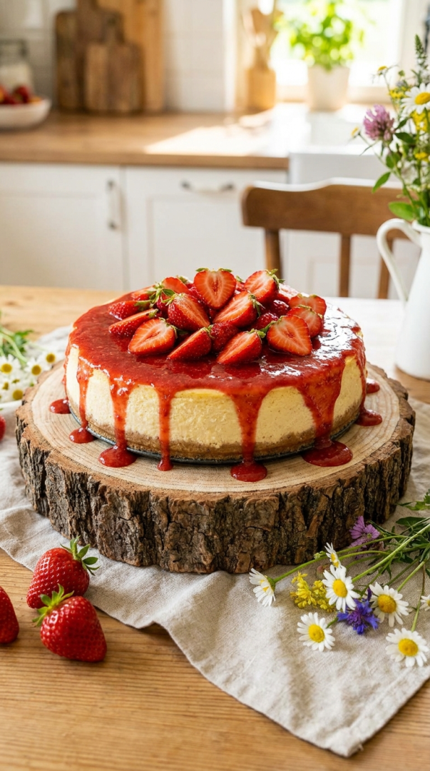 jahody cheesecake